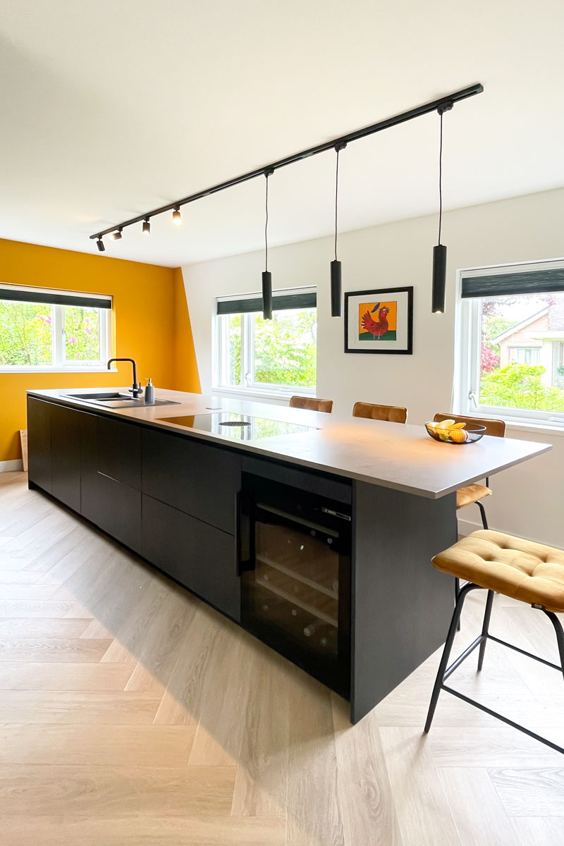 Interieurontwerp woning Utrecht met keuken, kookeiland en maatwerk